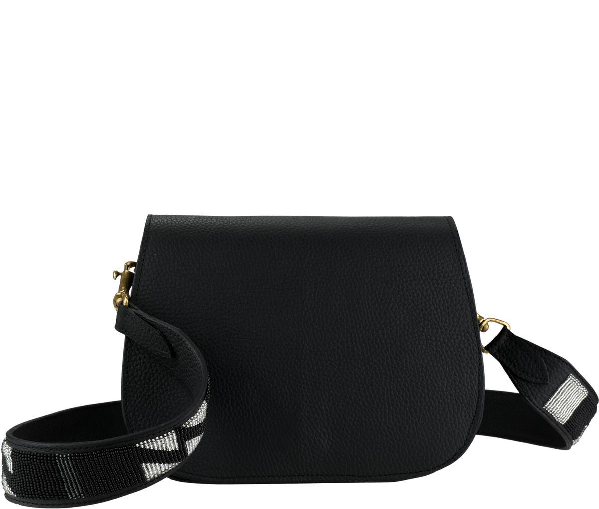 Snake Embellished Shoulder Bag In Black